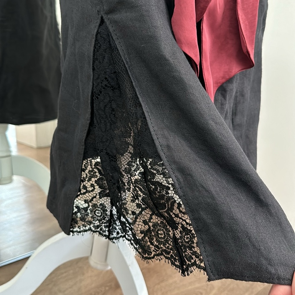 Valentino Linen And Lace Vintage Skirt - Picture 3 of 7